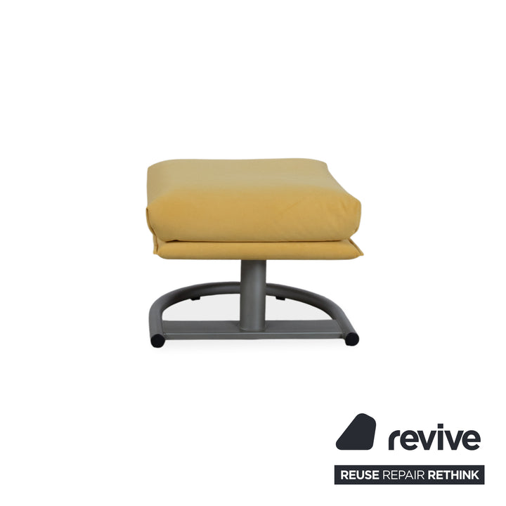 Ensemble de fauteuils Rolf Benz BMP 418, pouf inclus, tissu jaune, retapissé
