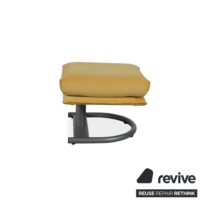 Ensemble de fauteuils Rolf Benz BMP 418, pouf inclus, tissu jaune, retapissé