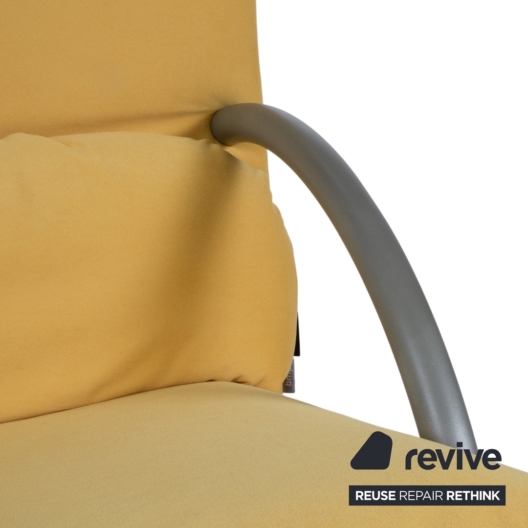 Ensemble de fauteuils Rolf Benz BMP 418, pouf inclus, tissu jaune, retapissé