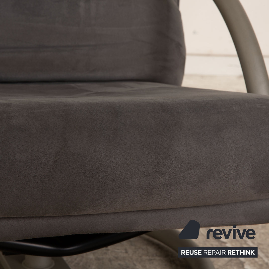 Rolf Benz BMP 418 fabric armchair &amp; stool gray