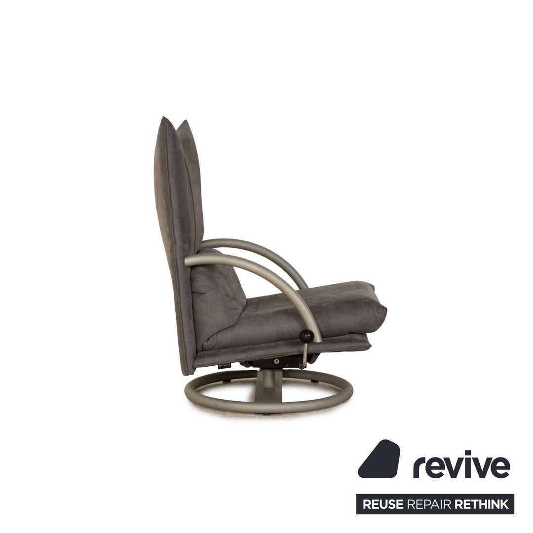 Rolf Benz BMP 418 fabric armchair &amp; stool gray