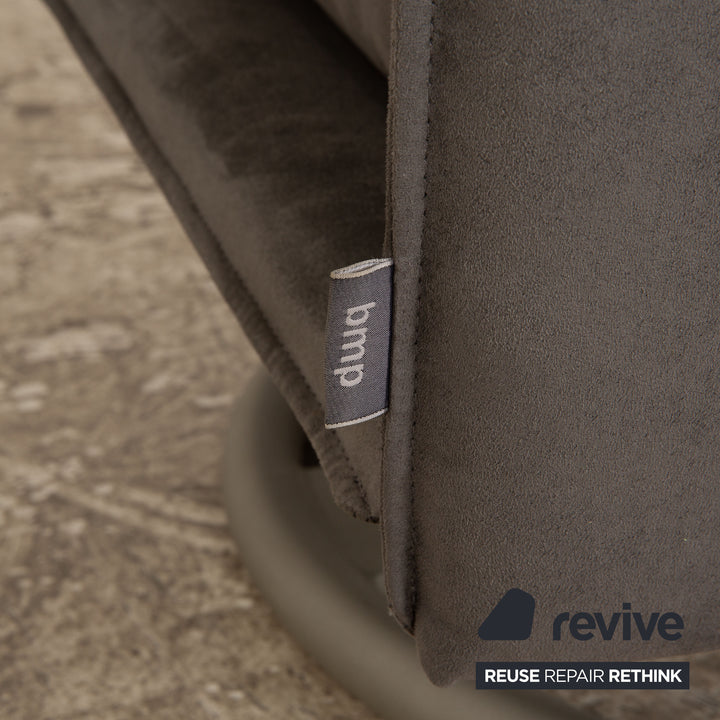 Rolf Benz BMP 418 fabric armchair &amp; stool gray