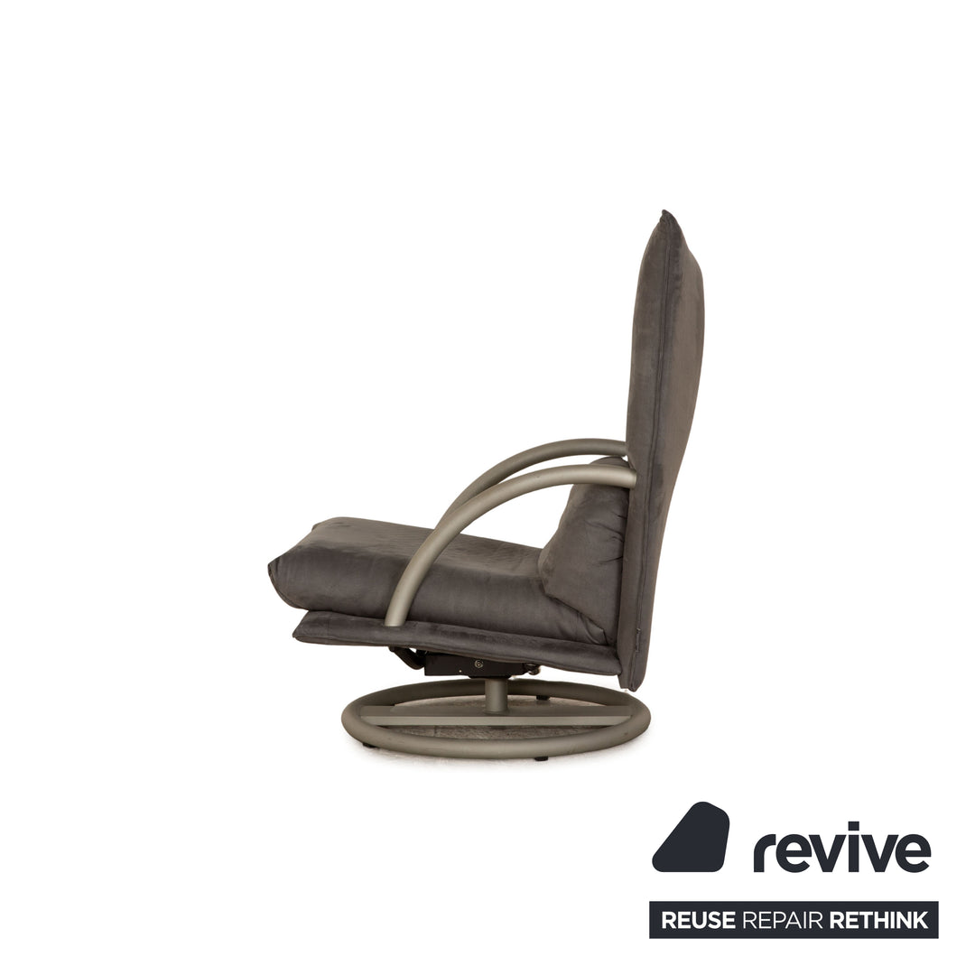 Rolf Benz BMP 418 fabric armchair &amp; stool gray