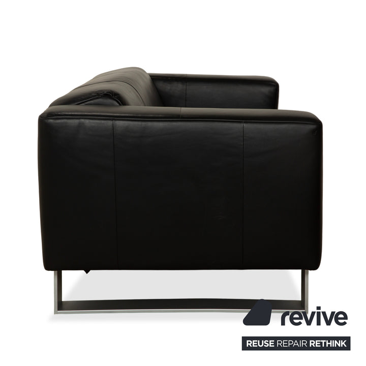 Rolf Benz BMP 622 Leder Dreisitzer Schwarz Sofa Couch