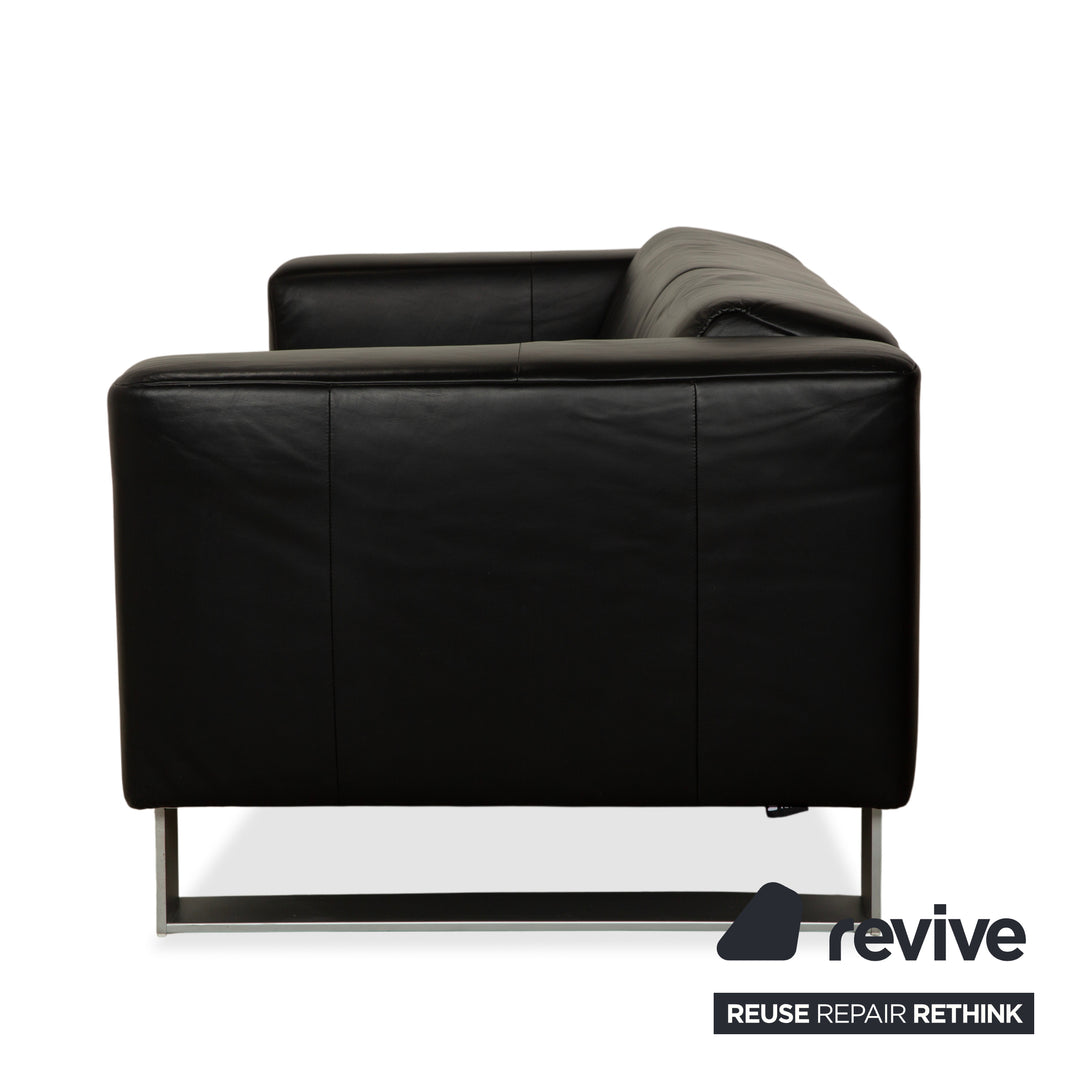 Rolf Benz BMP 622 Leder Dreisitzer Schwarz Sofa Couch