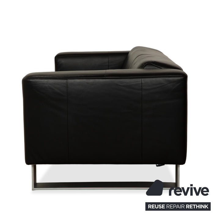 Rolf Benz BMP 622 Leder Dreisitzer Schwarz Sofa Couch