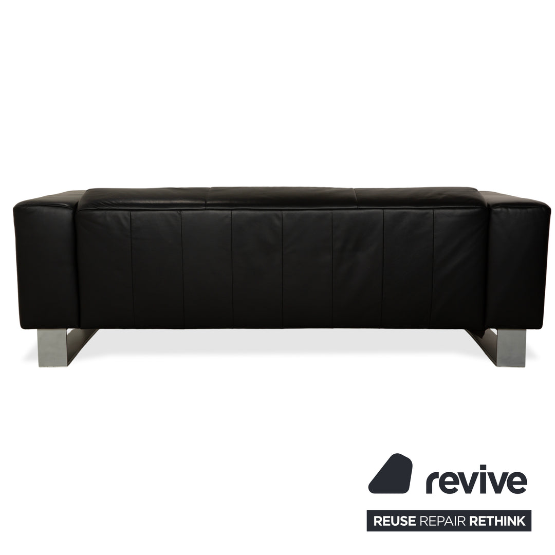 Rolf Benz BMP 622 Leder Dreisitzer Schwarz Sofa Couch