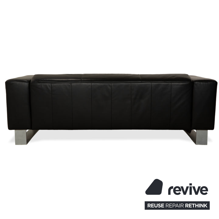 Rolf Benz BMP 622 Leder Dreisitzer Schwarz Sofa Couch