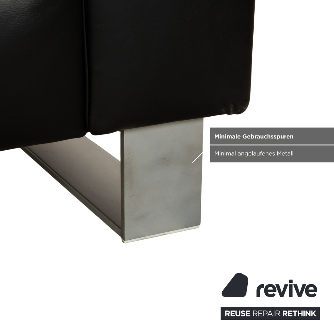 Rolf Benz BMP 622 Leder Dreisitzer Schwarz Sofa Couch