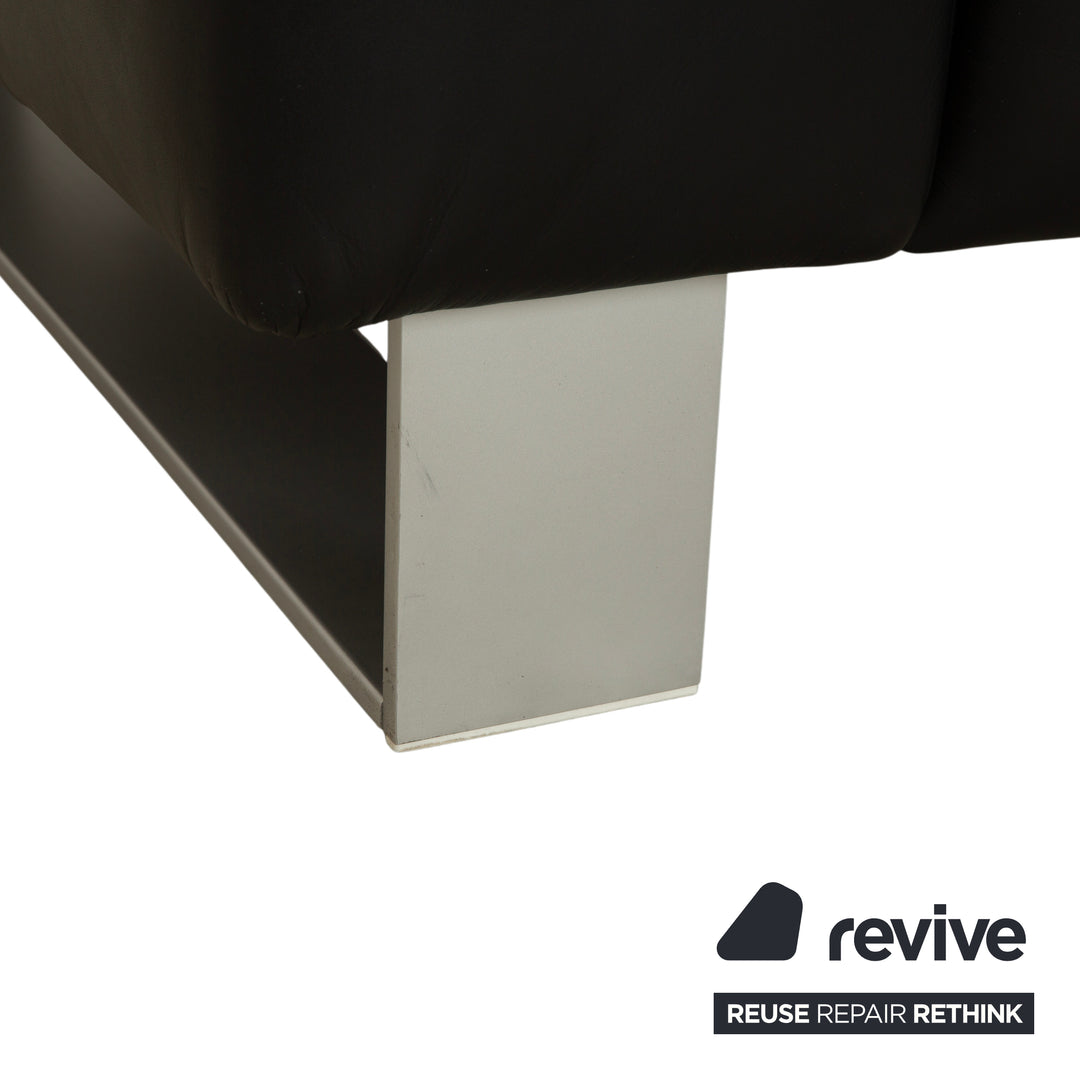 Rolf Benz BMP 622 Leder Dreisitzer Schwarz Sofa Couch