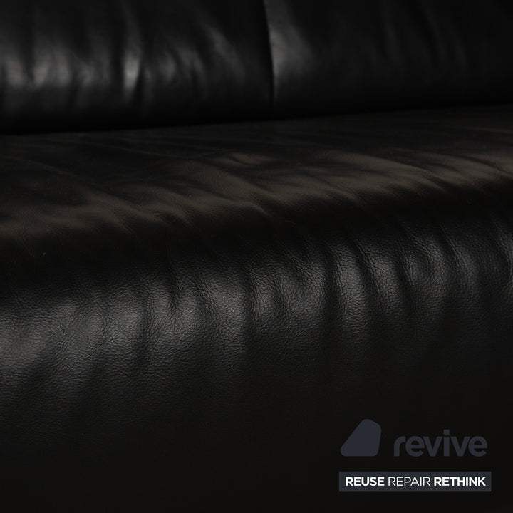 Rolf Benz BMP 622 Leder Dreisitzer Schwarz Sofa Couch