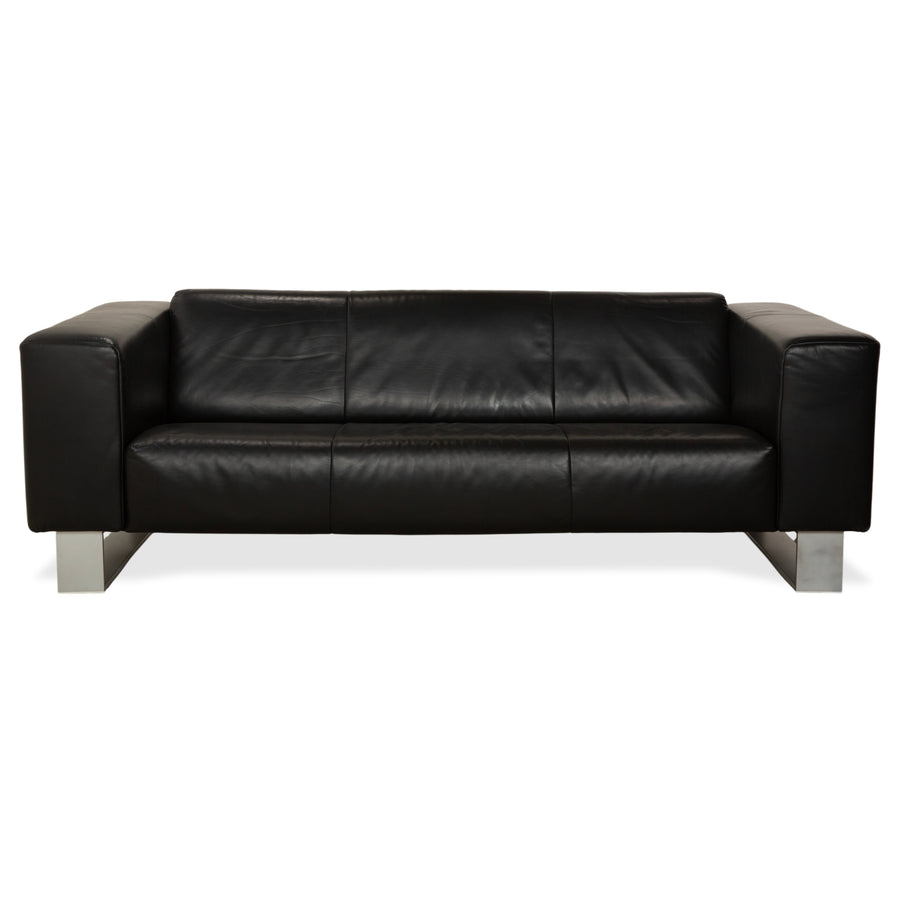 Rolf Benz BMP 622 Leder Dreisitzer Schwarz Sofa Couch