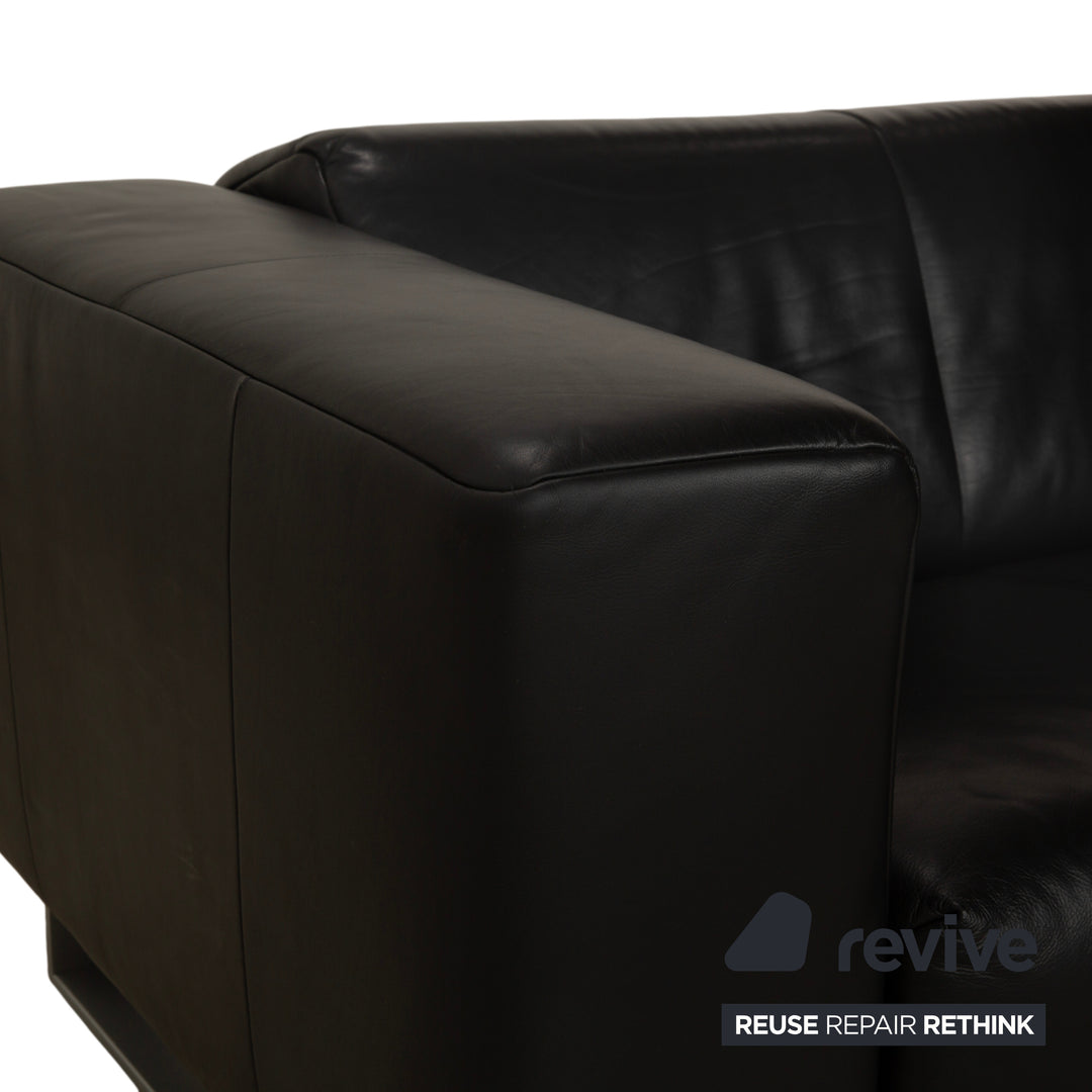 Rolf Benz BMP 622 Leder Dreisitzer Schwarz Sofa Couch