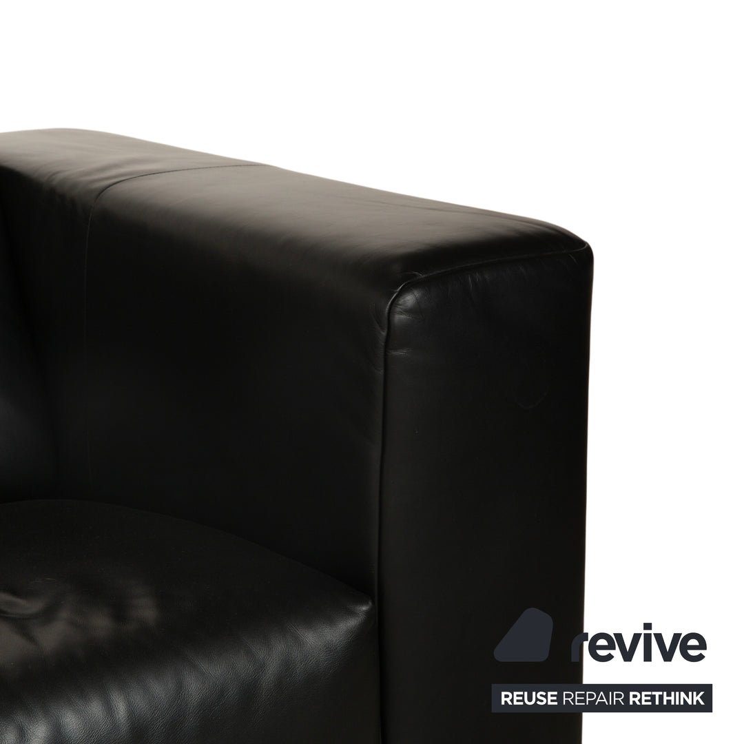 Rolf Benz BMP 622 Leder Dreisitzer Schwarz Sofa Couch