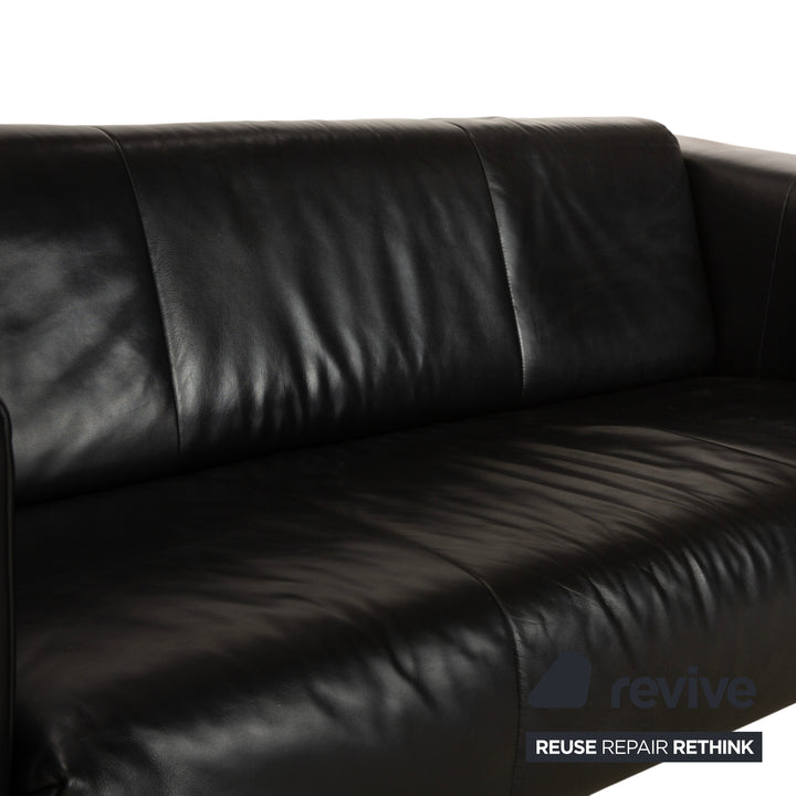 Rolf Benz BMP 622 Leder Zweisitzer Schwarz Sofa Couch