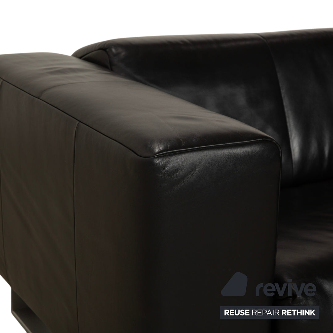 Rolf Benz BMP 622 Leder Zweisitzer Schwarz Sofa Couch
