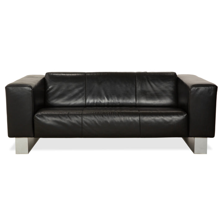 Rolf Benz BMP 622 Leder Zweisitzer Schwarz Sofa Couch