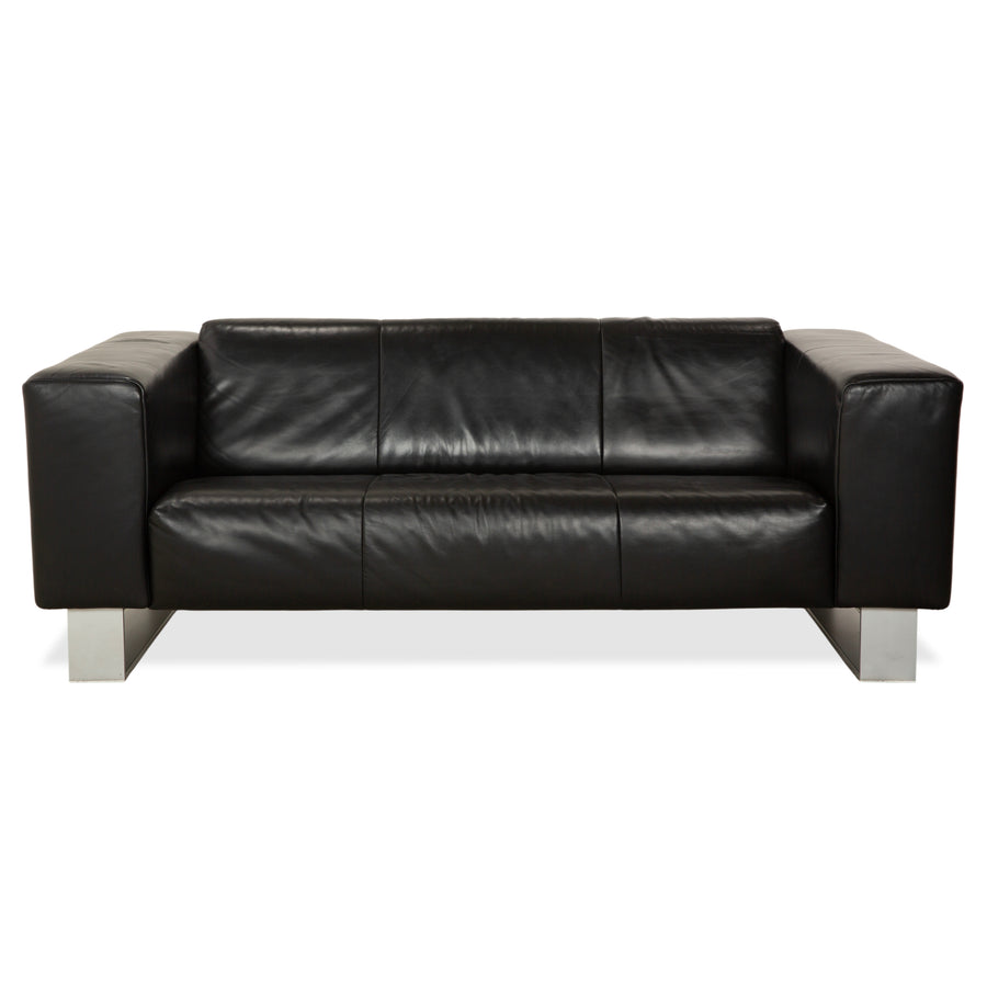 Rolf Benz BMP 622 Leder Zweisitzer Schwarz Sofa Couch
