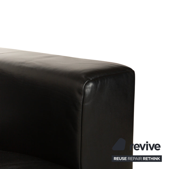 Rolf Benz BMP 622 Leder Zweisitzer Schwarz Sofa Couch