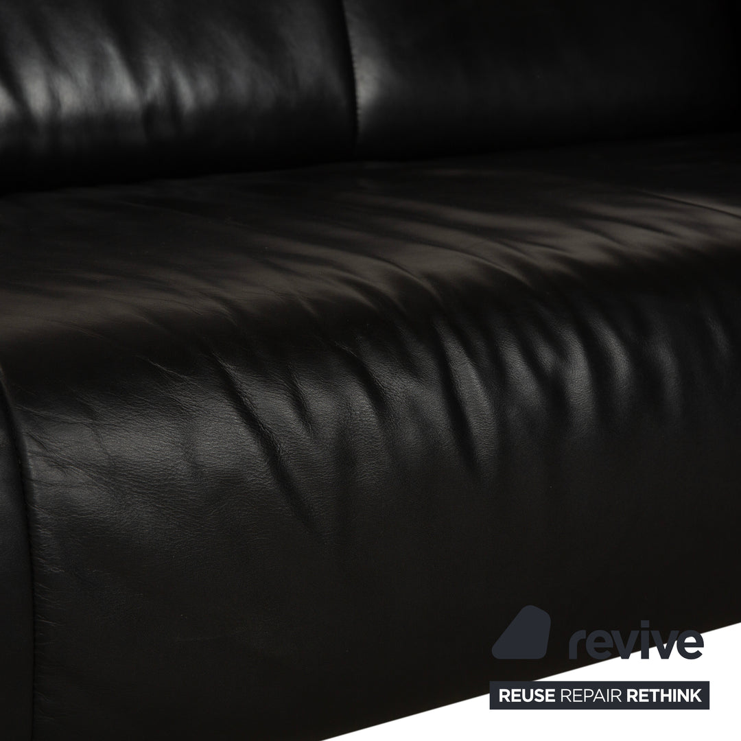 Rolf Benz BMP 622 Leder Zweisitzer Schwarz Sofa Couch