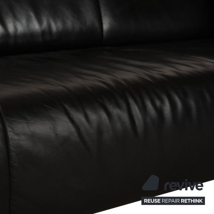 Rolf Benz BMP 622 Leder Zweisitzer Schwarz Sofa Couch