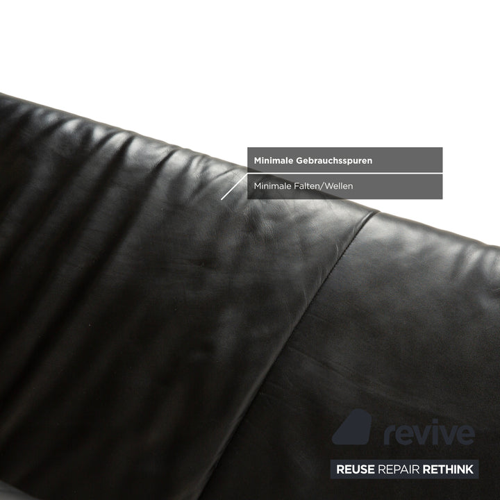 Rolf Benz BMP 622 Leder Zweisitzer Schwarz Sofa Couch