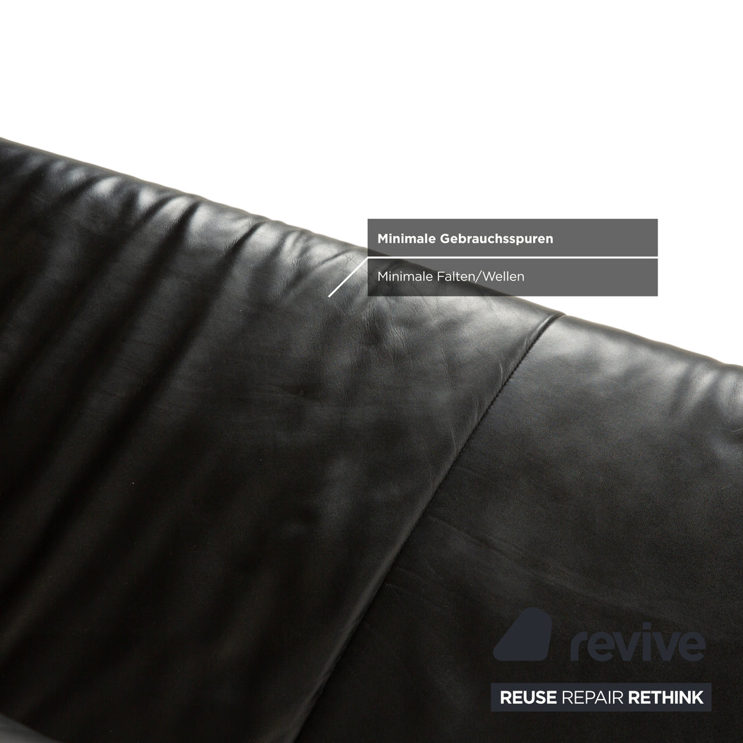 Rolf Benz BMP 622 Leder Zweisitzer Schwarz Sofa Couch