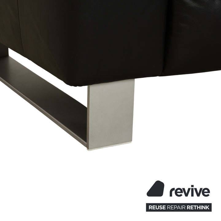 Rolf Benz BMP 622 Leder Zweisitzer Schwarz Sofa Couch