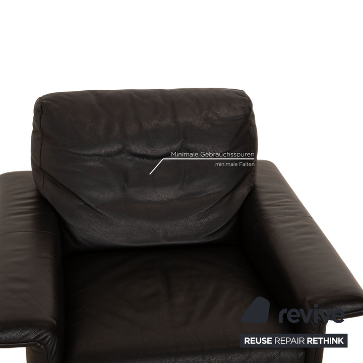 Rolf Benz BMP 650 leather armchair black