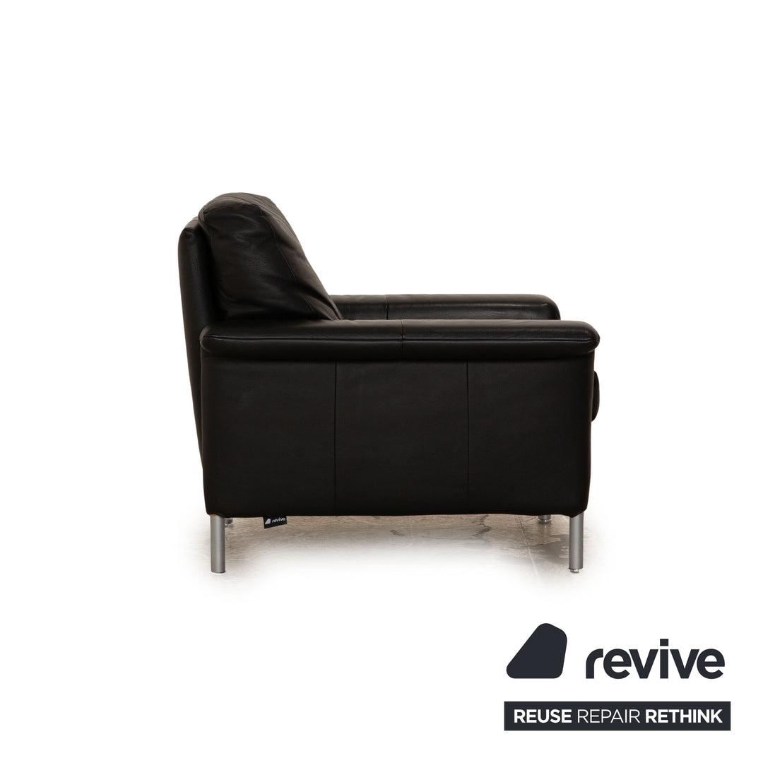 Rolf Benz BMP 650 leather armchair black