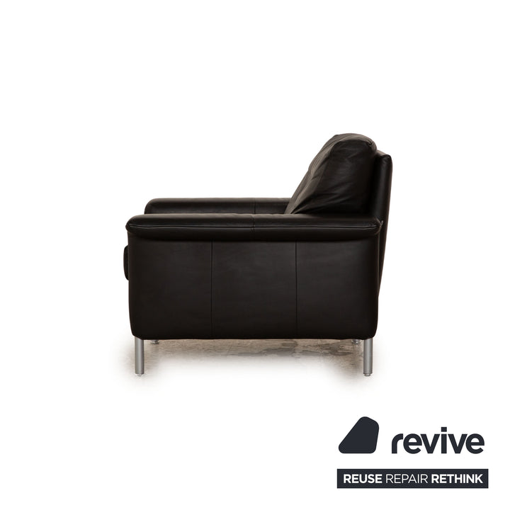 Rolf Benz BMP 650 leather armchair black