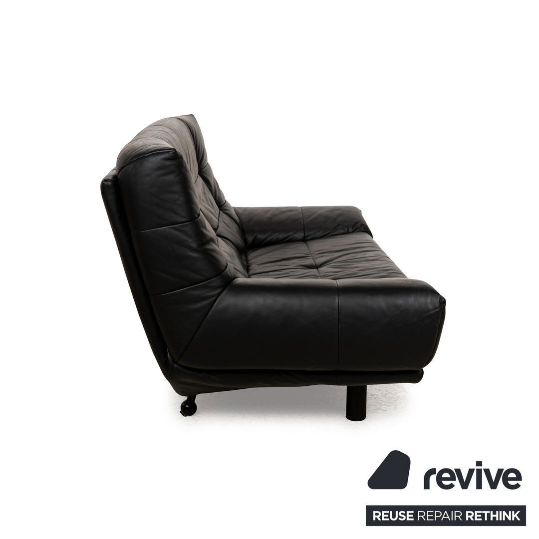 Rolf Benz BMP Leather Two-Seater Black