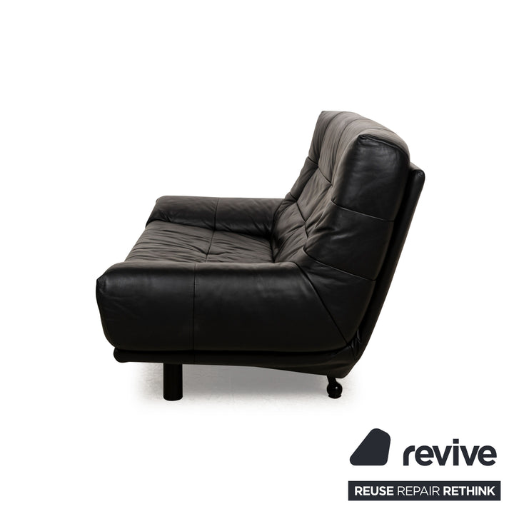 Rolf Benz BMP Leather Two-Seater Black