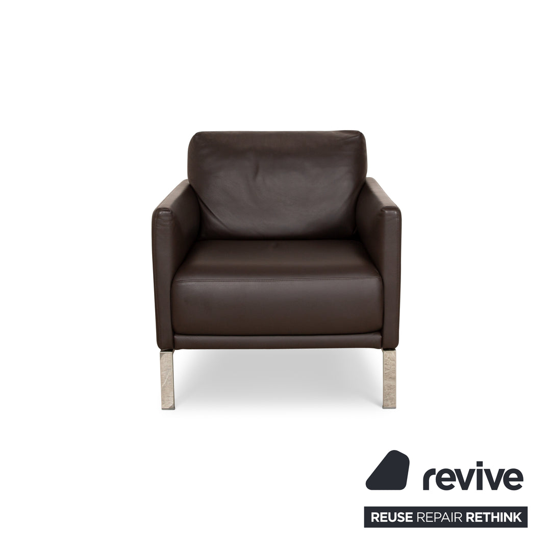 Rolf Benz Cara Fauteuil En Cuir Marron