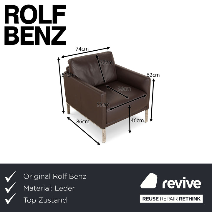 Rolf Benz Cara Fauteuil En Cuir Marron