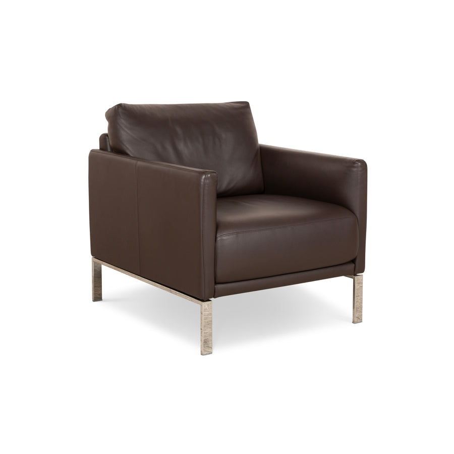 Rolf Benz Cara leather armchair brown