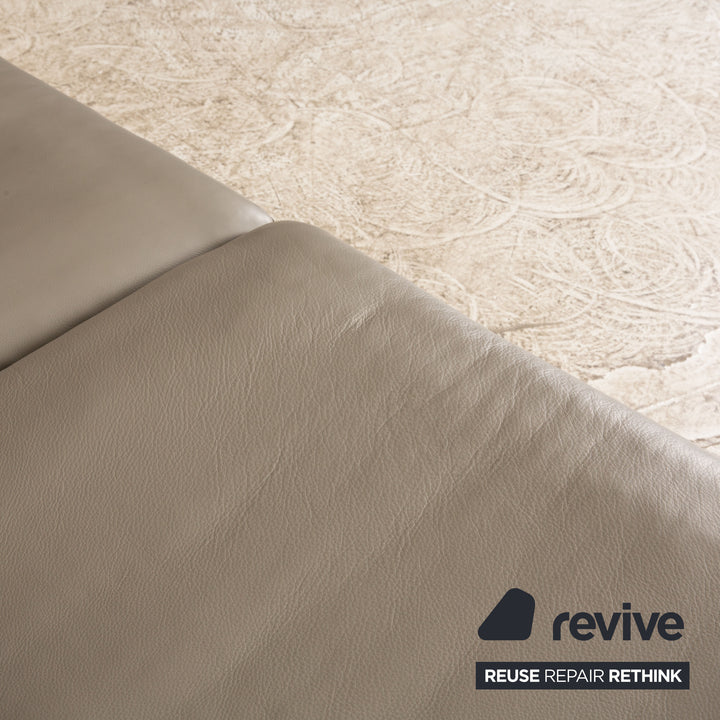 Rolf Benz Cara leather sofa set gray 2x three-seater