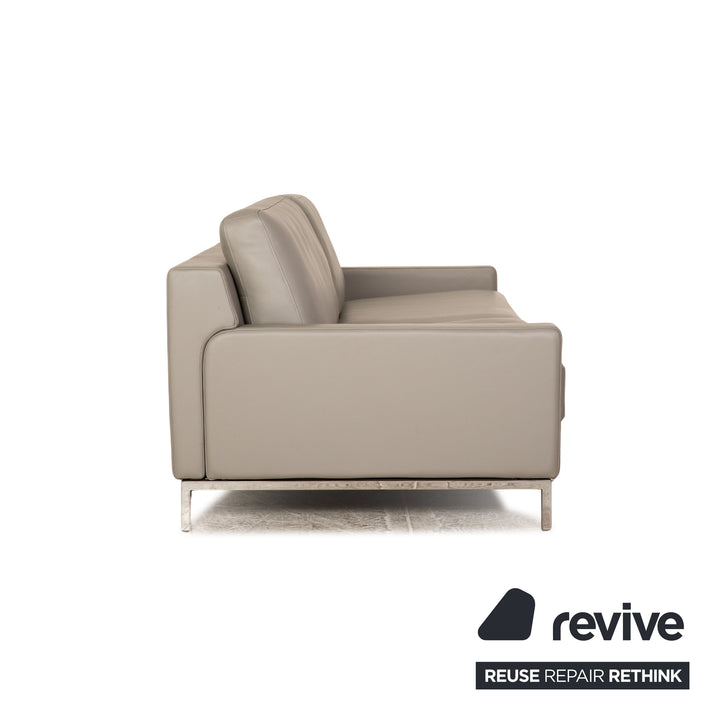 Rolf Benz Cara leather sofa set gray 2x three-seater