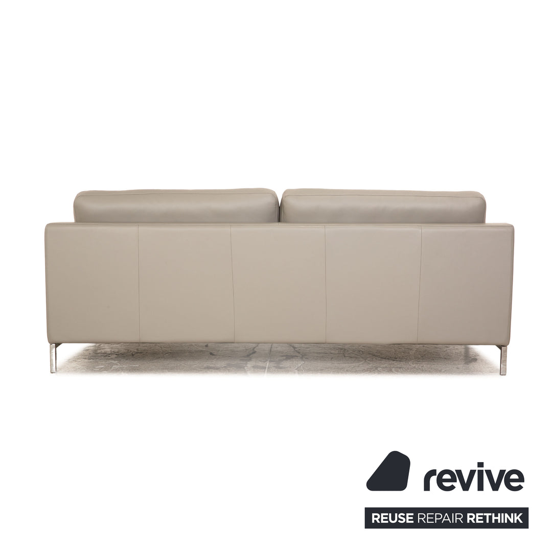 Rolf Benz Cara leather sofa set gray 2x three-seater