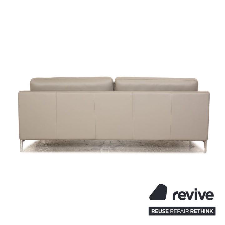 Rolf Benz Cara leather sofa set gray 2x three-seater