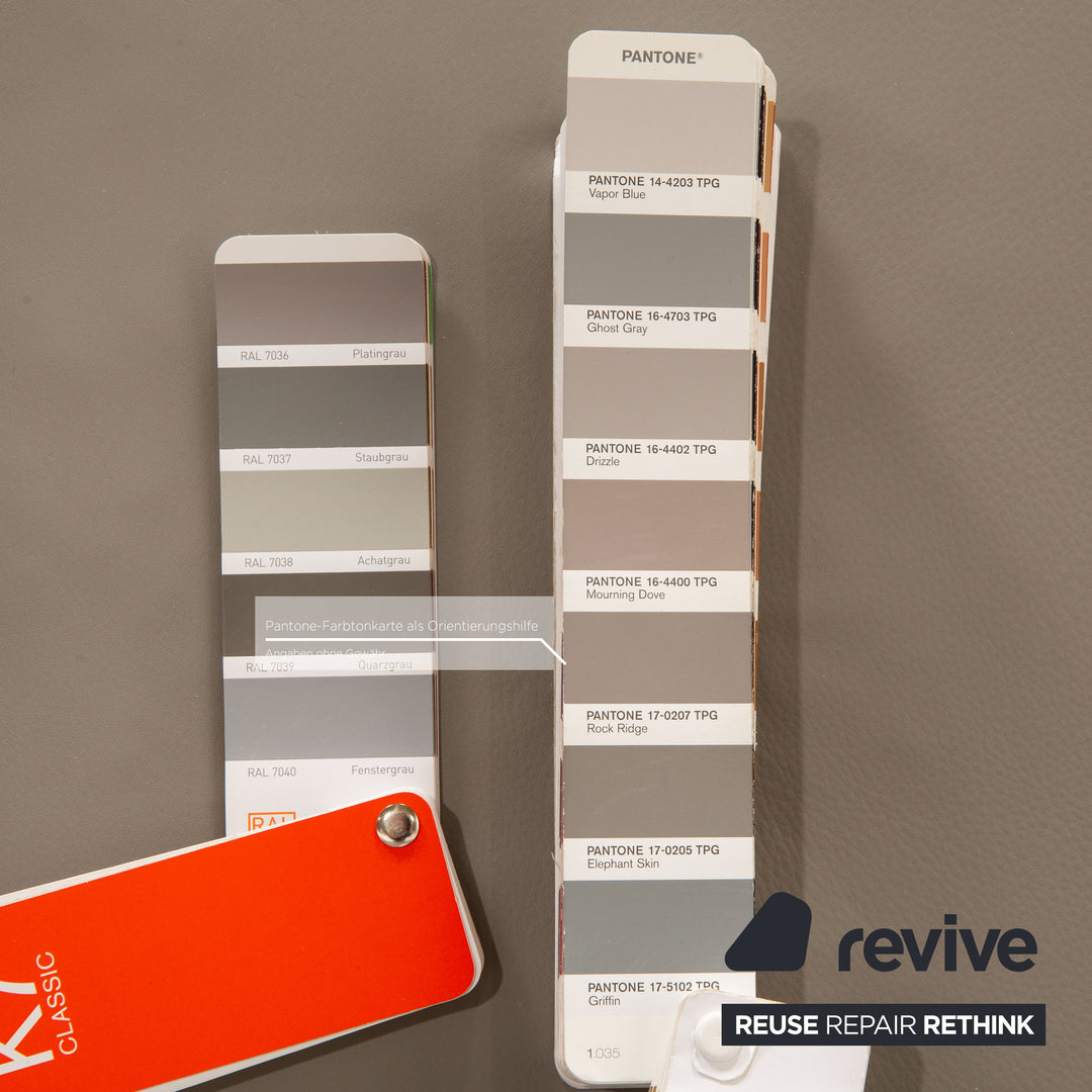 Rolf Benz Cara leather sofa set gray 2x three-seater