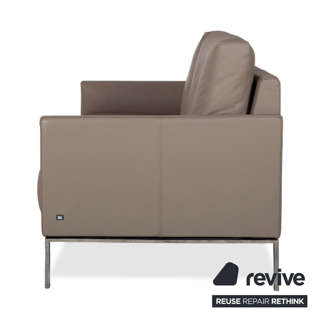 Rolf Benz Cara Leder Zweisitzer Beige Taupe Sofa Couch manuelle Funktion