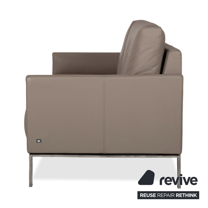 Rolf Benz Cara Leder Zweisitzer Beige Taupe Sofa Couch manuelle Funktion