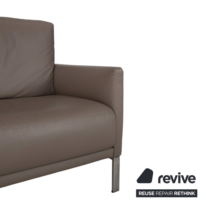 Rolf Benz Cara Leder Zweisitzer Beige Taupe Sofa Couch manuelle Funktion