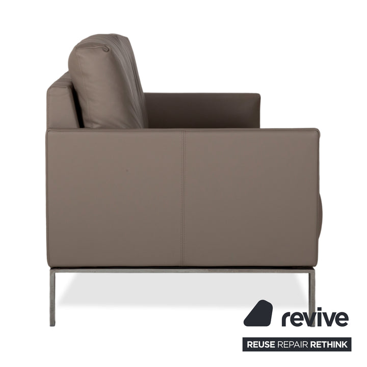 Rolf Benz Cara Leder Zweisitzer Beige Taupe Sofa Couch manuelle Funktion