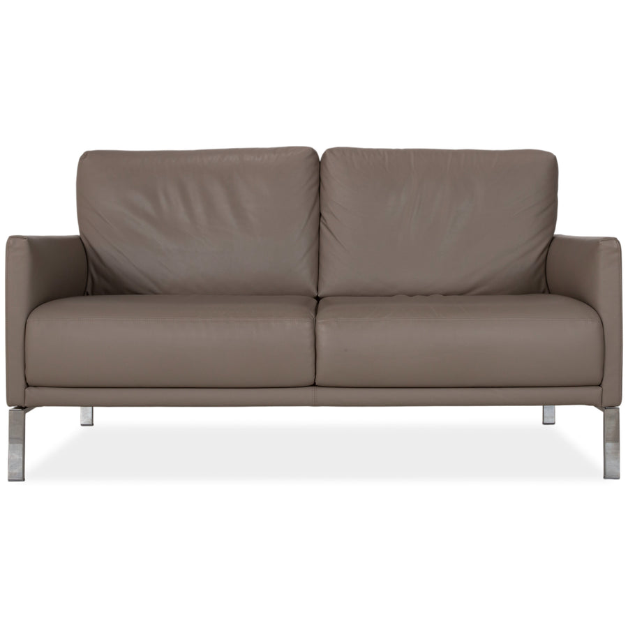 Rolf Benz Cara Leder Zweisitzer Beige Taupe Sofa Couch manuelle Funktion