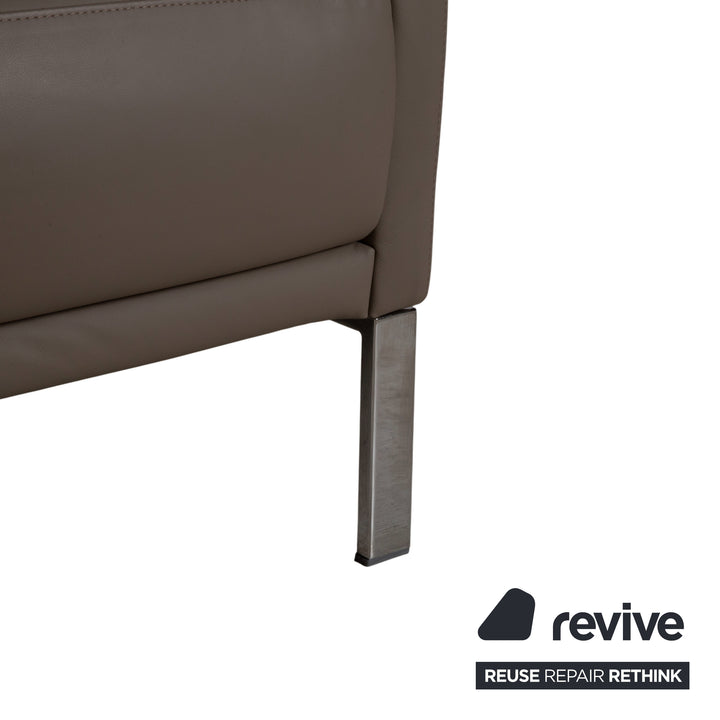 Rolf Benz Cara Leder Zweisitzer Beige Taupe Sofa Couch manuelle Funktion
