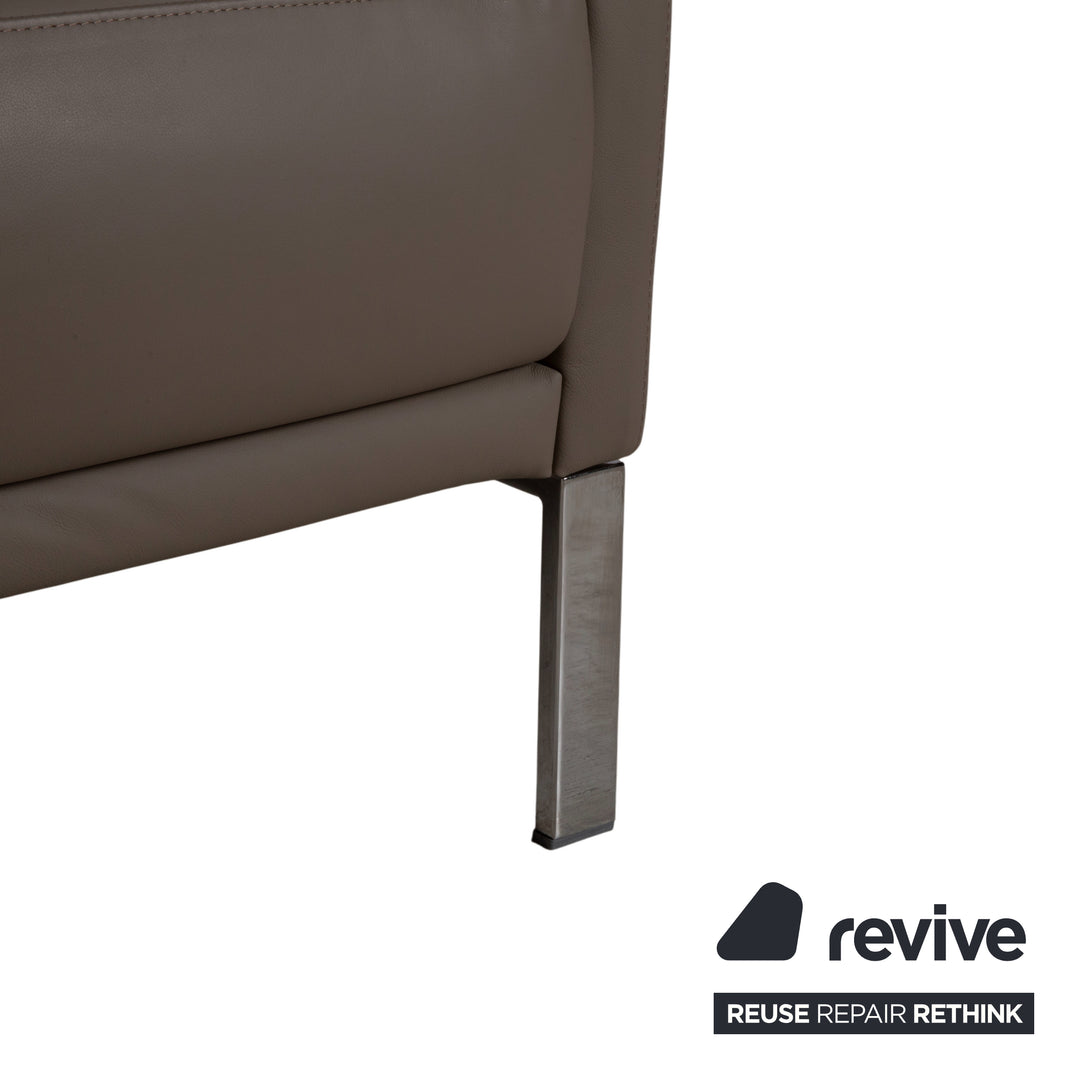 Rolf Benz Cara Leder Zweisitzer Beige Taupe Sofa Couch manuelle Funktion