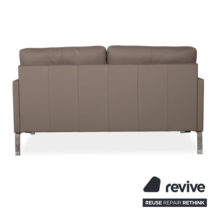 Rolf Benz Cara Leder Zweisitzer Beige Taupe Sofa Couch manuelle Funktion