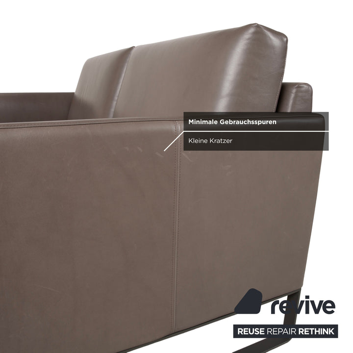 Rolf Benz Cara Leder Zweisitzer Grau Braun Taupe Sofa Couch